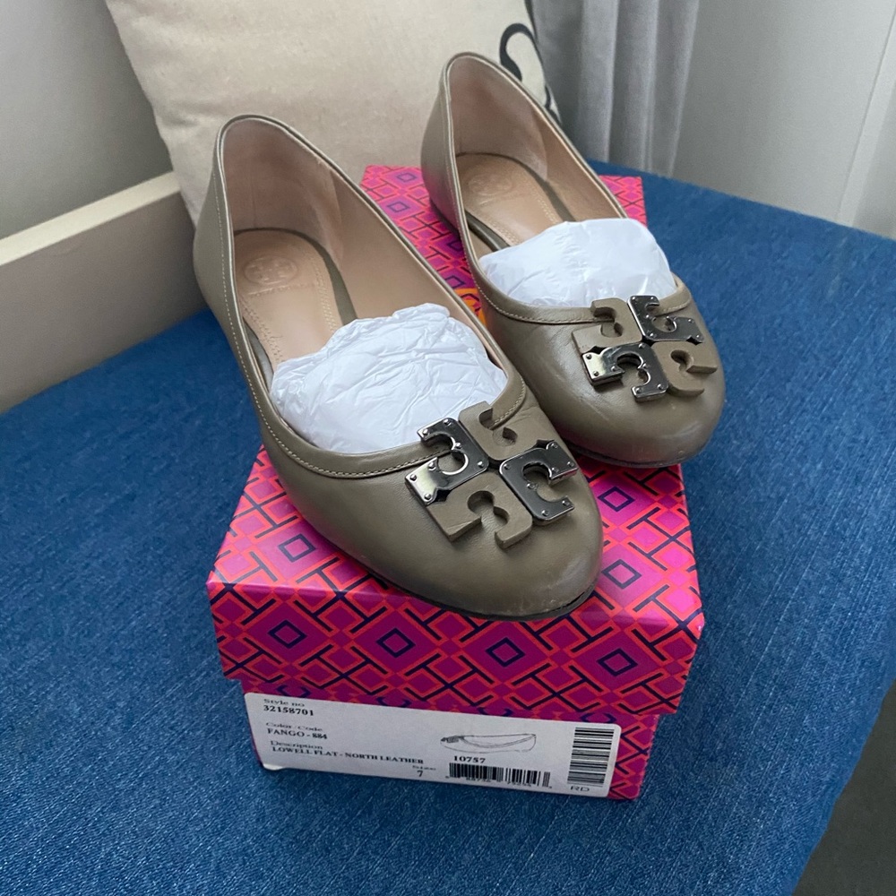 Tory Burch Lowell Flat-Leather
